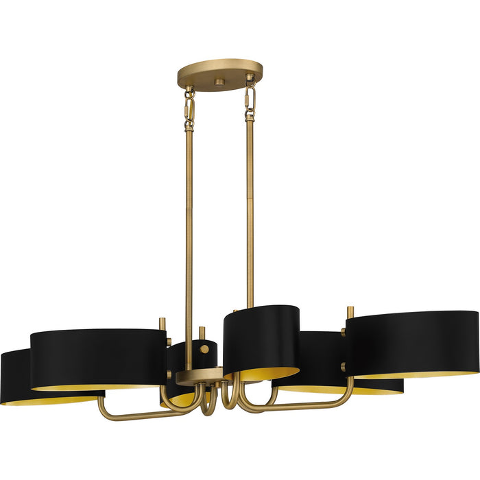 Myhouse Lighting Quoizel - MAD641AB - Six Light Linear Chandelier - Madden - Aged Brass