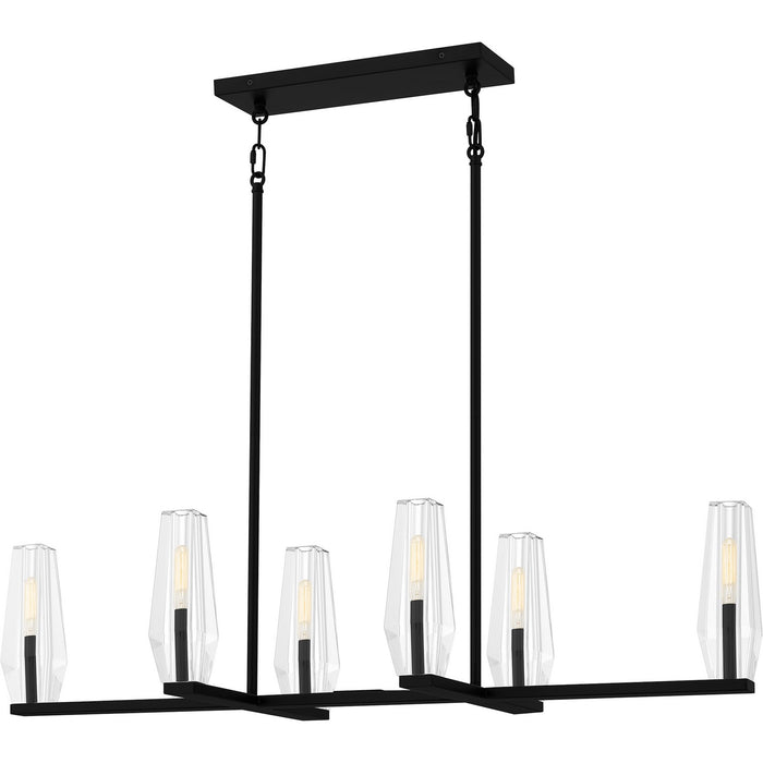 Myhouse Lighting Quoizel - MUT640MBK - Six Light Linear Chandelier - Malamute - Matte Black