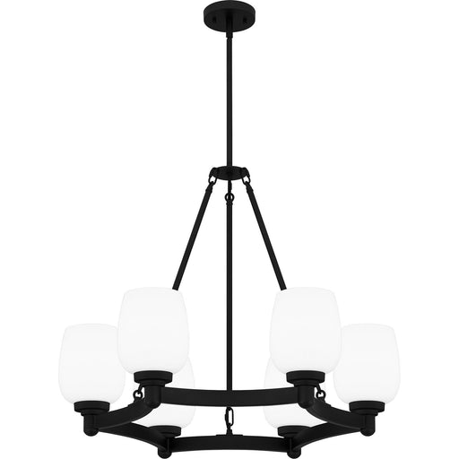 Myhouse Lighting Quoizel - PNG5028MBK - Six Light Chandelier - Penning - Matte Black