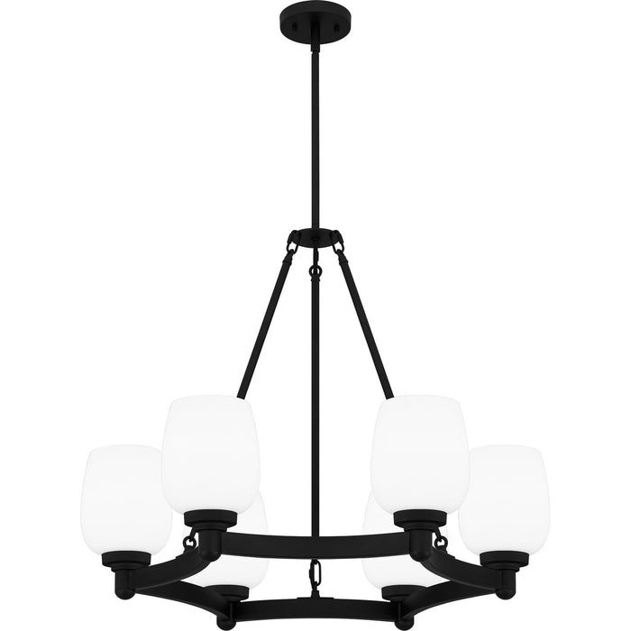 Myhouse Lighting Quoizel - PNG5028MBK - Six Light Chandelier - Penning - Matte Black