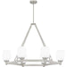 Myhouse Lighting Quoizel - PNG638BN - Six Light Linear Chandelier - Penning - Brushed Nickel