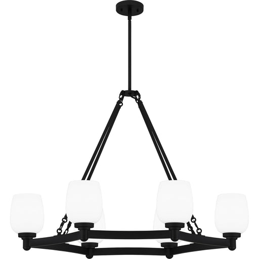 Myhouse Lighting Quoizel - PNG638MBK - Six Light Linear Chandelier - Penning - Matte Black