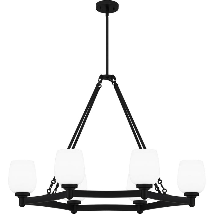 Myhouse Lighting Quoizel - PNG638MBK - Six Light Linear Chandelier - Penning - Matte Black