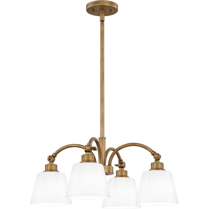 Myhouse Lighting Quoizel - QP6157WS - Four Light Chandelier - Quoizel Pendant - Weathered Brass