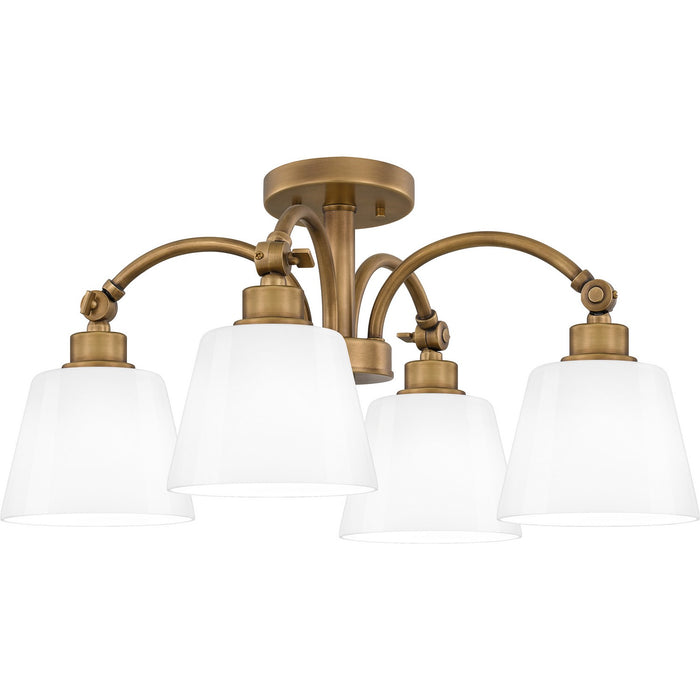 Myhouse Lighting Quoizel - QSF6157WS - Four Light Semi Flush Mount - Quoizel Semi-Flush Mount - Weathered Brass