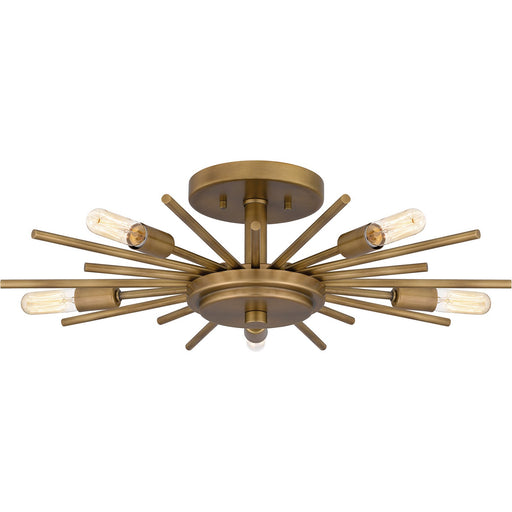 Myhouse Lighting Quoizel - QSF6158WS - Five Light Semi Flush Mount - Quoizel Semi-Flush Mount - Weathered Brass