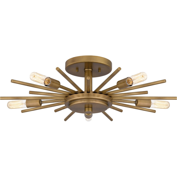 Myhouse Lighting Quoizel - QSF6158WS - Five Light Semi Flush Mount - Quoizel Semi-Flush Mount - Weathered Brass