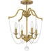 Myhouse Lighting Quoizel - SDY1716AB - Four Light Semi Flush Mount - Sunday - Aged Brass