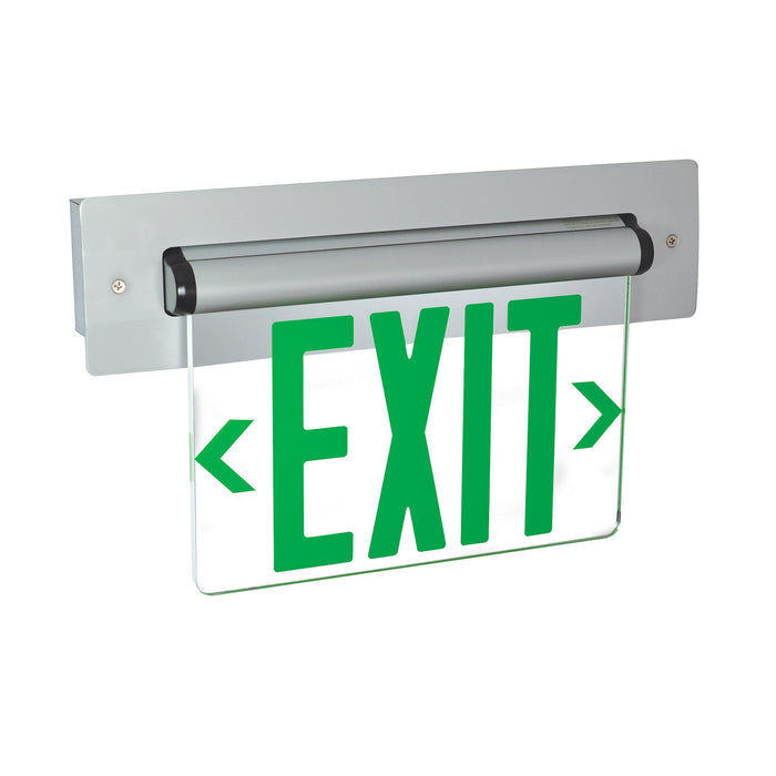 Myhouse Lighting Nora Lighting - NX-815-LEDGCA - LED Edge-Lit Exit Sign - Exit - Green/Clear/Aluminum