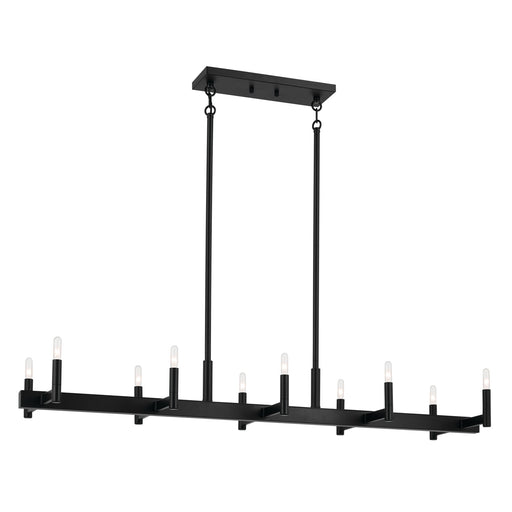 Myhouse Lighting Kichler - 52614BK - Ten Light Linear Chandelier - Erzo - Black