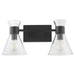 Myhouse Lighting Quorum - 5119-2-259 - Two Light Vanity - Beldar - Matte Black w/ Clear Glass