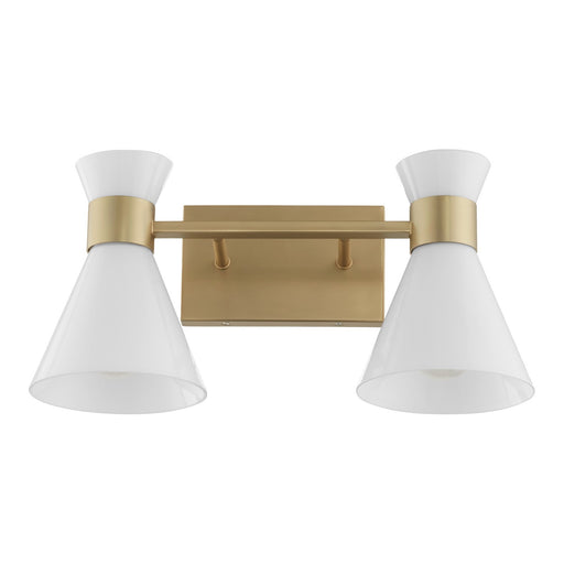 Myhouse Lighting Quorum - 5119-2-80 - Two Light Vanity - Beldar - Aged Brass w/ Gloss Opal