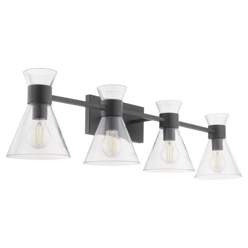 Myhouse Lighting Quorum - 5119-4-259 - Four Light Vanity - Beldar - Matte Black w/ Clear Glass