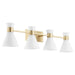 Myhouse Lighting Quorum - 5119-4-80 - Four Light Vanity - Beldar - Aged Brass w/ Gloss Opal