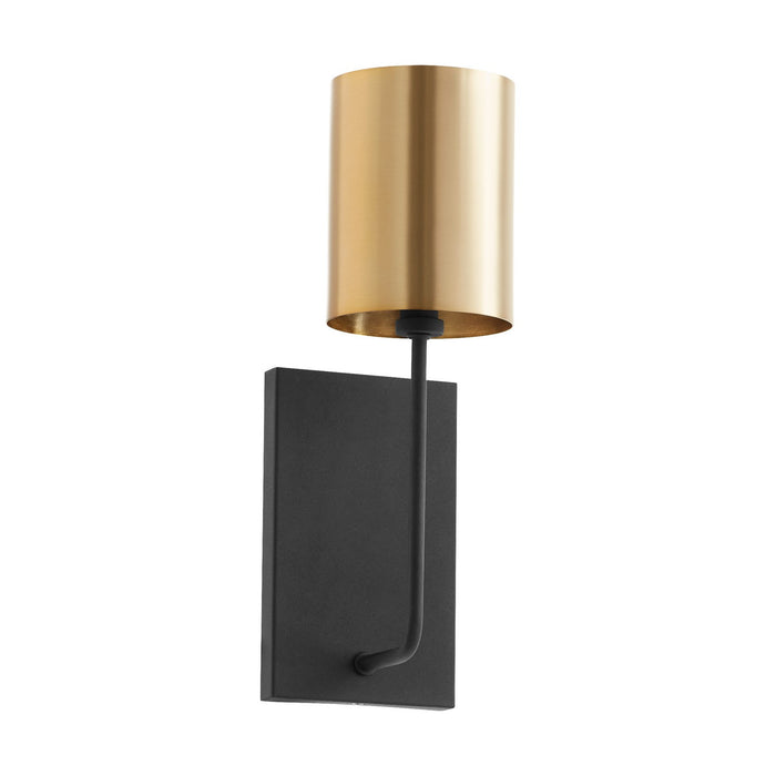 Myhouse Lighting Quorum - 557-1-6980 - One Light Wall Mount - Harmony - Textured Black w/ Aged Brass