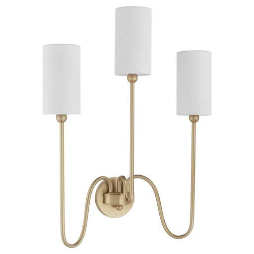 Myhouse Lighting Quorum - 597-3-80 - Three Light Wall Mount - Charlotte - Aged Brass