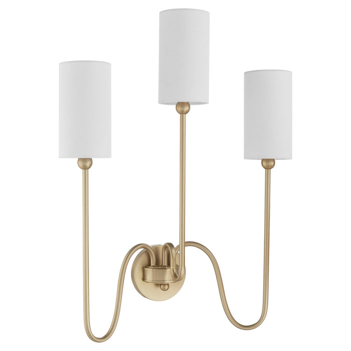 Myhouse Lighting Quorum - 597-3-80 - Three Light Wall Mount - Charlotte - Aged Brass