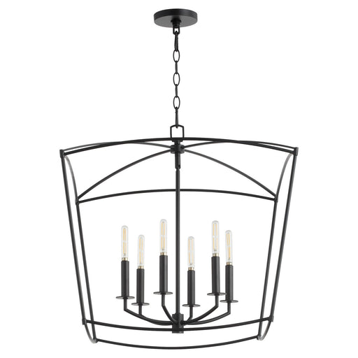 Myhouse Lighting Quorum - 6412-6-59 - Six Light Pendant - Mantle - Matte Black