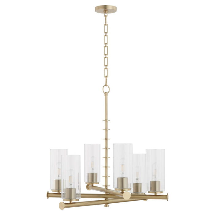 Myhouse Lighting Quorum - 641-6-80 - Six Light Chandelier - Juniper - Aged Brass