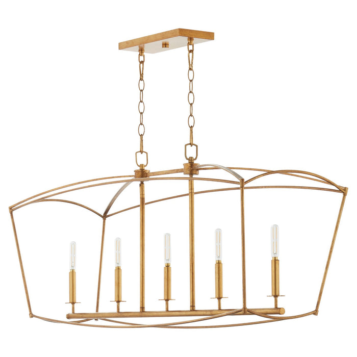 Myhouse Lighting Quorum - 6512-5-74 - Five Light Chandelier - Mantle - Gold Leaf