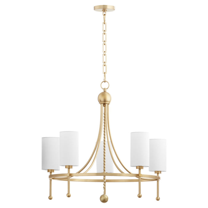 Myhouse Lighting Quorum - 664-5-80 - Five Light Chandelier - Lee Boulevard - Aged Brass