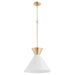 Myhouse Lighting Quorum - 8119-80 - One Light Pendant - Beldar - Aged Brass w/ Gloss Opal