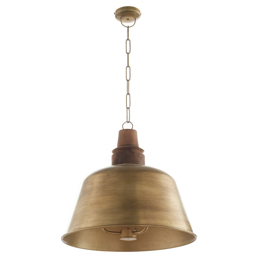 Myhouse Lighting Quorum - 84-3-75 - Three Light Pendant - Artisan Series - Artisan Brass