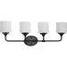 Myhouse Lighting Progress Lighting - P2804-31M - Four Light Bath - Lynzie - Matte Black