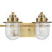 Myhouse Lighting Progress Lighting - P300435-163 - Two Light Bath - Northlake - Vintage Brass