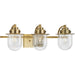 Myhouse Lighting Progress Lighting - P300436-163 - Three Light Bath - Northlake - Vintage Brass