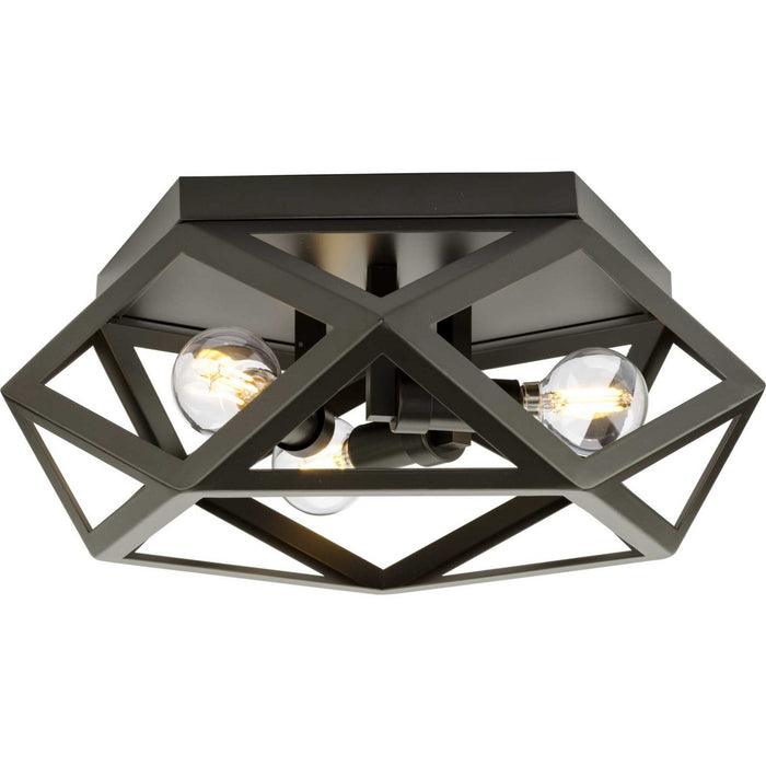 Myhouse Lighting Progress Lighting - P350244-129 - Three Light Flush Mount - Saucedo - Architectural Bronze