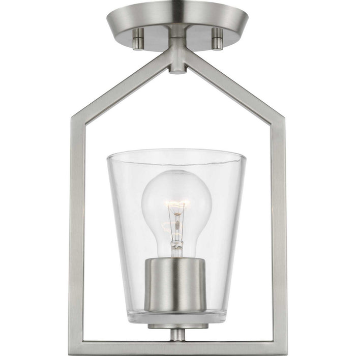 Myhouse Lighting Progress Lighting - P350258-009 - One Light Semi Flush Mount - Vertex - Brushed Nickel