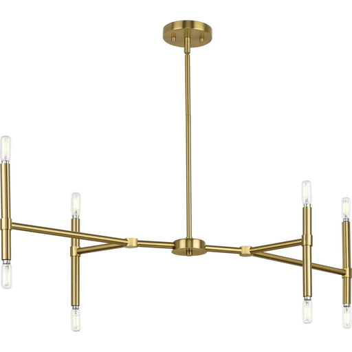 Myhouse Lighting Progress Lighting - P400338-191 - Eight Light Linear Chandelier - Arya - Brushed Gold