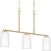 Myhouse Lighting Progress Lighting - P400348-012 - Three Light Linear Chandelier - Adley - Satin Brass