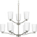 Myhouse Lighting Progress Lighting - P400351-009 - Nine Light Chandelier - Adley - Brushed Nickel