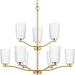 Myhouse Lighting Progress Lighting - P400351-012 - Nine Light Chandelier - Adley - Satin Brass