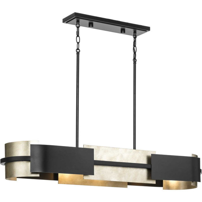 Myhouse Lighting Progress Lighting - P400352-31M - Four Light Linear Chandelier - Lowery - Matte Black