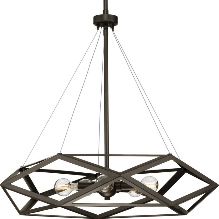 Myhouse Lighting Progress Lighting - P500422-129 - Five Light Pendant - Saucedo - Architectural Bronze