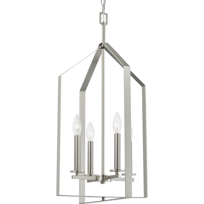 Myhouse Lighting Progress Lighting - P500432-009 - Four Light Foyer Pendant - Vertex - Brushed Nickel