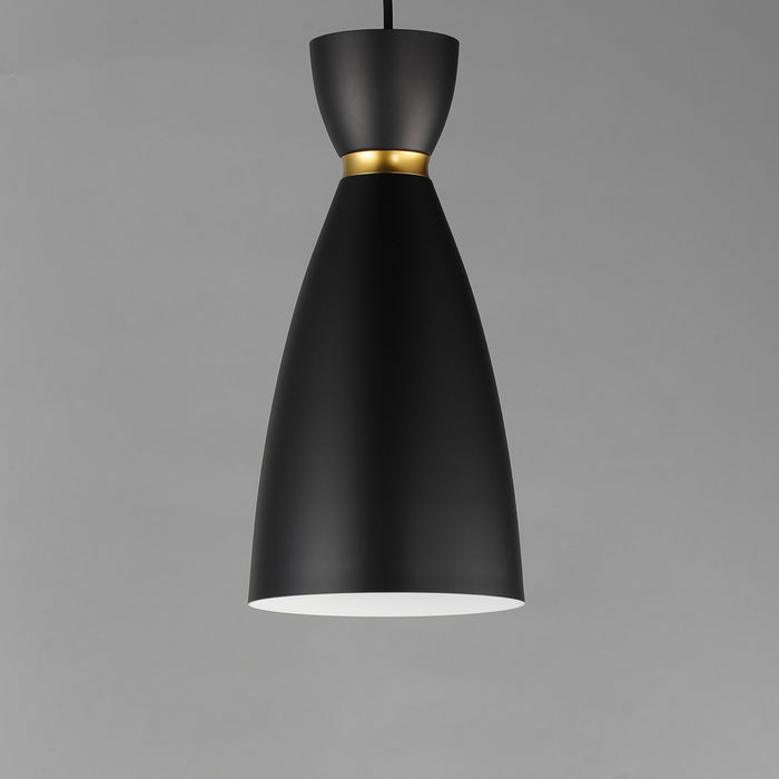 Myhouse Lighting Maxim - 11301BKSBR - One Light Mini Pendant - Carillon - Black / Satin Brass