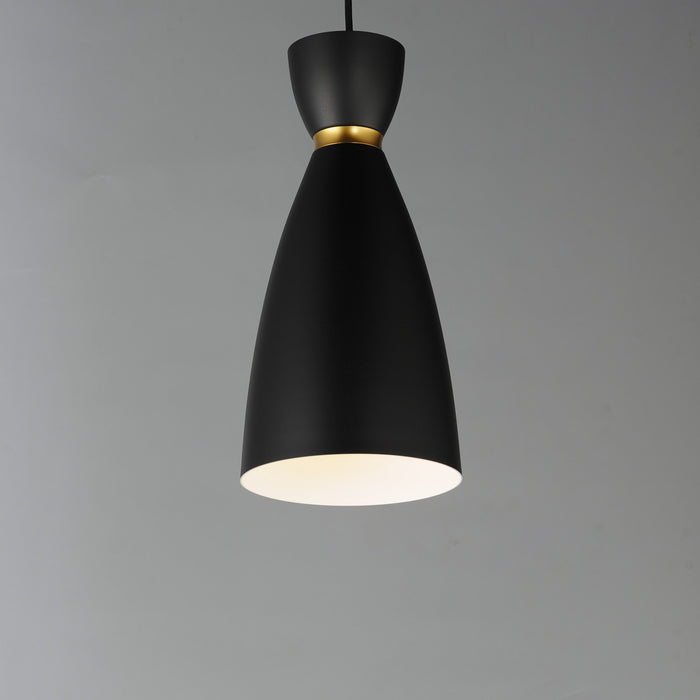 Myhouse Lighting Maxim - 11301BKSBR - One Light Mini Pendant - Carillon - Black / Satin Brass