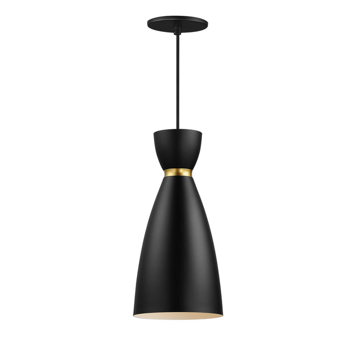 Myhouse Lighting Maxim - 11301BKSBR - One Light Mini Pendant - Carillon - Black / Satin Brass