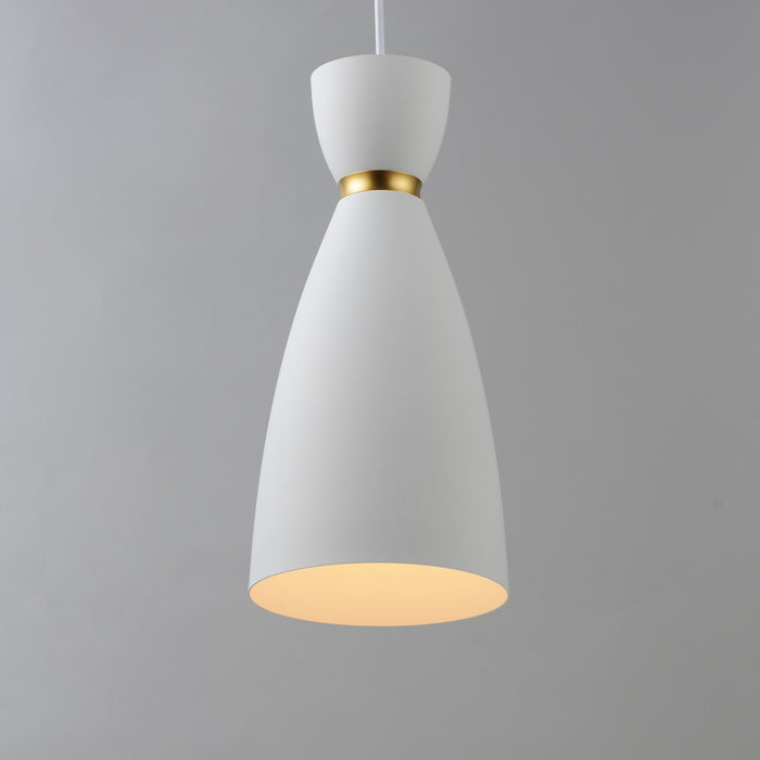 Myhouse Lighting Maxim - 11301WTSBR - One Light Mini Pendant - Carillon - White/Satin Brass