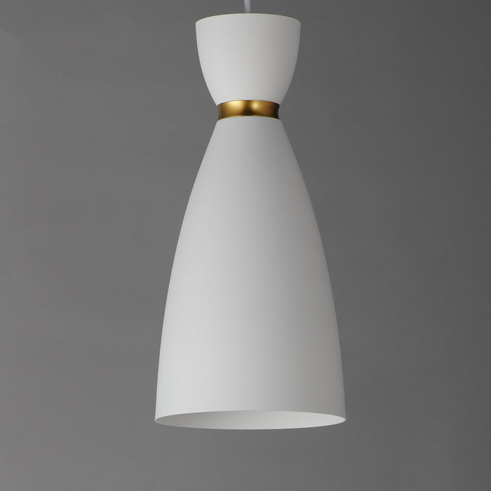 Myhouse Lighting Maxim - 11301WTSBR - One Light Mini Pendant - Carillon - White/Satin Brass