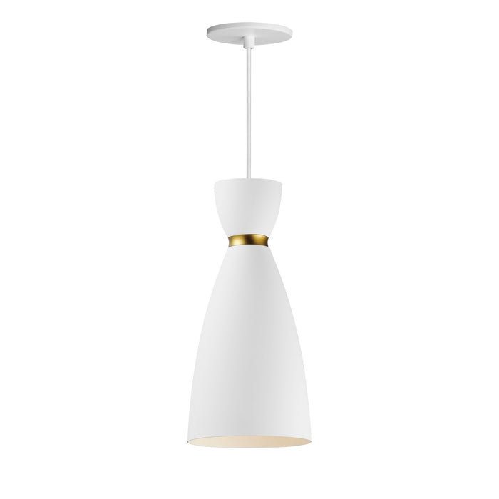 Myhouse Lighting Maxim - 11301WTSBR - One Light Mini Pendant - Carillon - White/Satin Brass