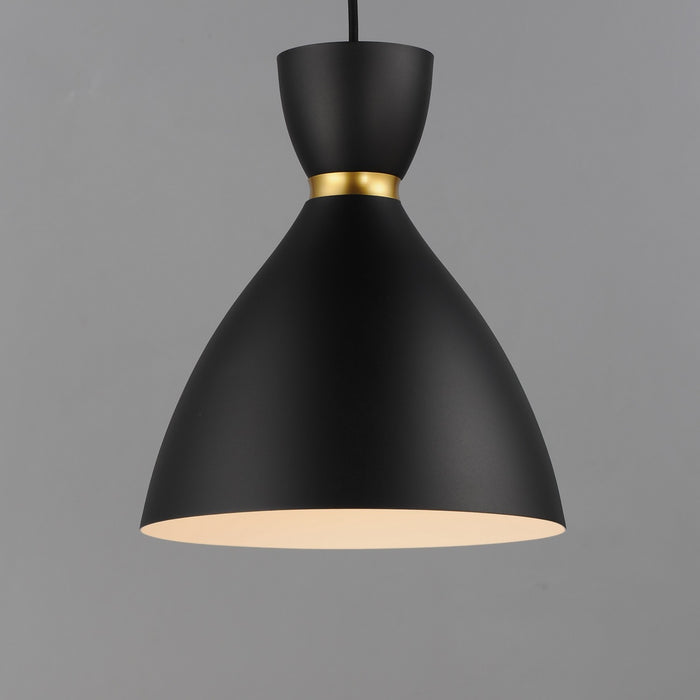 Myhouse Lighting Maxim - 11302BKSBR - One Light Mini Pendant - Carillon - Black / Satin Brass