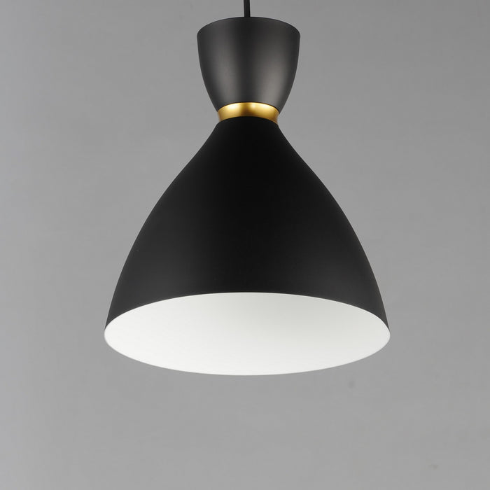 Myhouse Lighting Maxim - 11302BKSBR - One Light Mini Pendant - Carillon - Black / Satin Brass