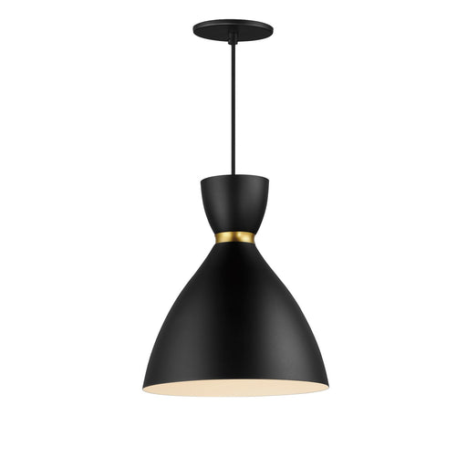 Myhouse Lighting Maxim - 11302BKSBR - One Light Mini Pendant - Carillon - Black / Satin Brass