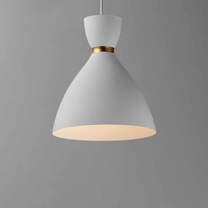 Myhouse Lighting Maxim - 11302WTSBR - One Light Mini Pendant - Carillon - White/Satin Brass