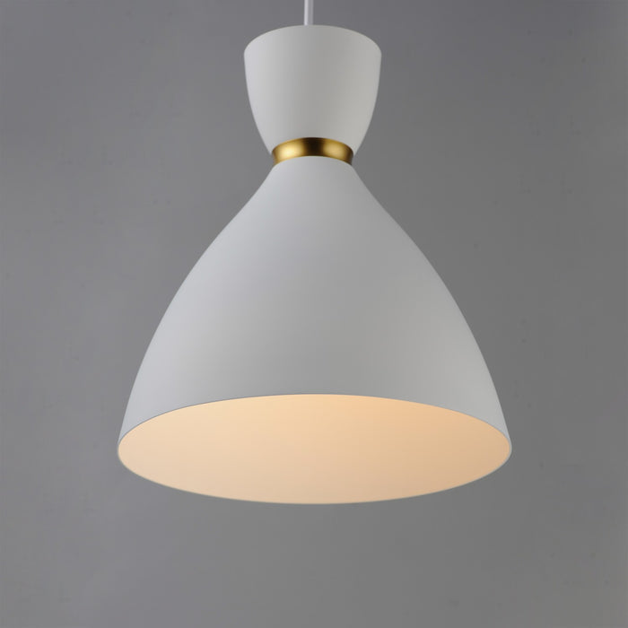 Myhouse Lighting Maxim - 11302WTSBR - One Light Mini Pendant - Carillon - White/Satin Brass